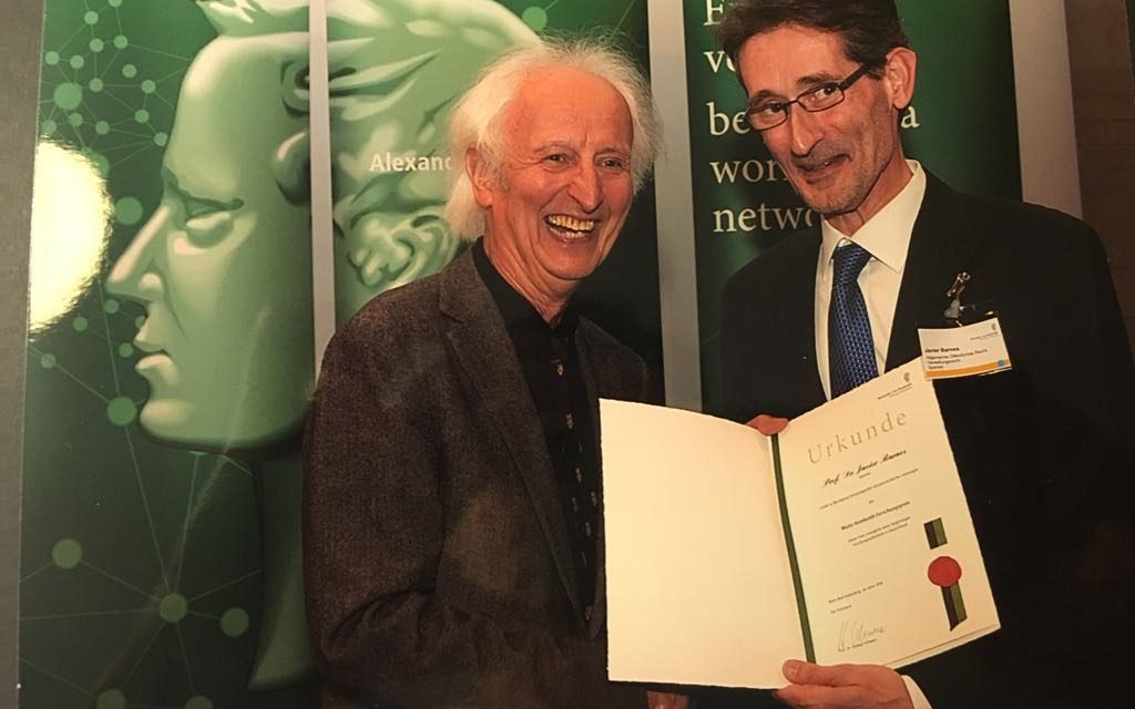 Javier Barnés recibe el Premio Internacional de Investigación de la Fundación Humboldt