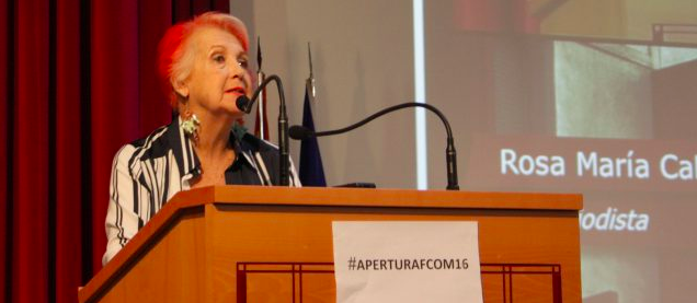 Rosa María Calaf durante la inauguración del curso académico en Universidad de Sevilla (foto @FCOM) 