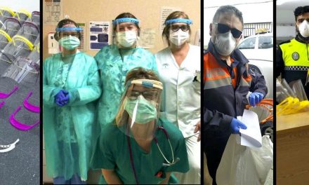 Miembros de la comunidad investigadora de la UHU donan mascarillas y pantallas de protección contra el Covid-19