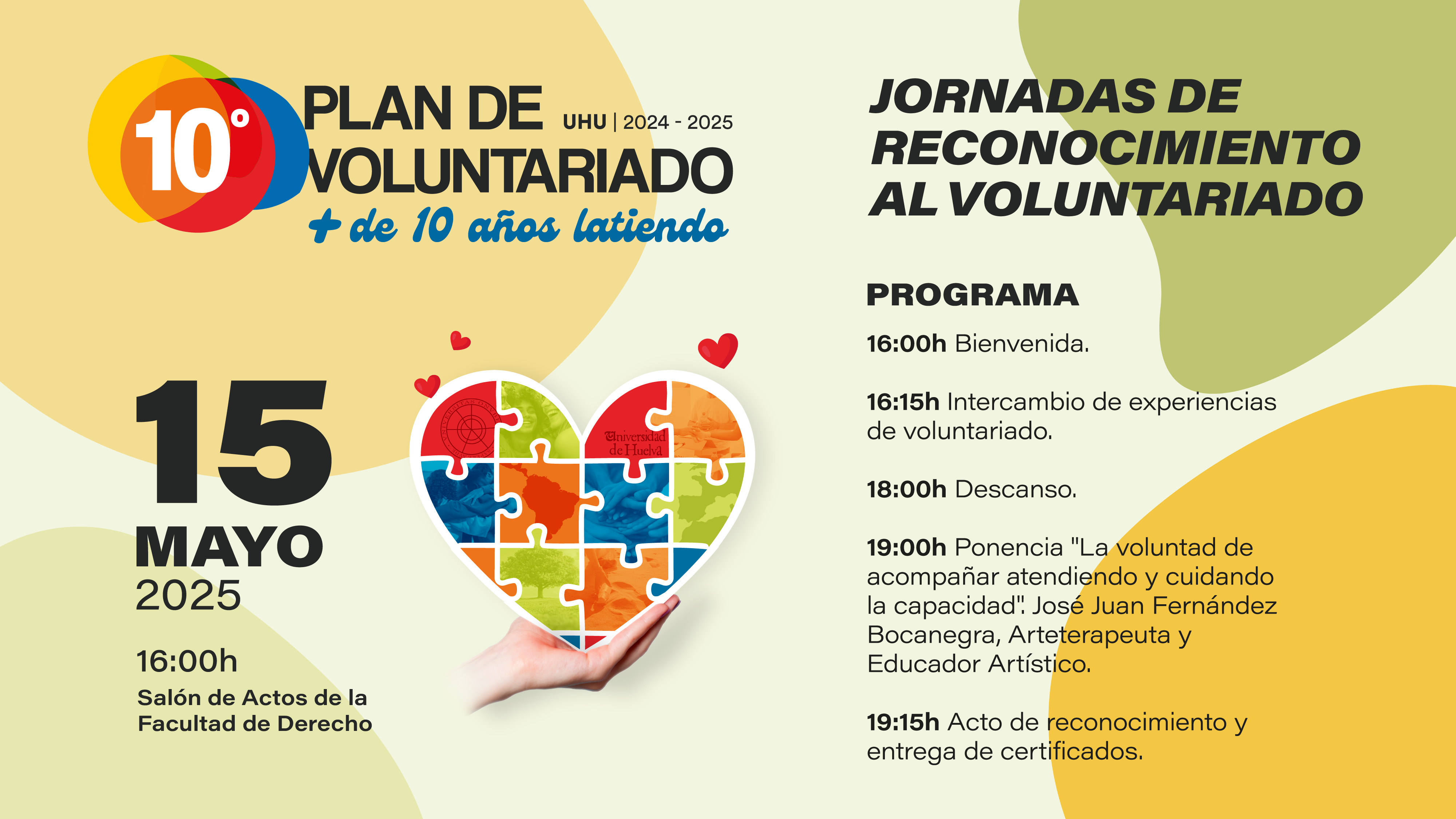 Jornada Clausura X Plan de Voluntariado. Reconocimiento al voluntariado, participación y representación estudiantil