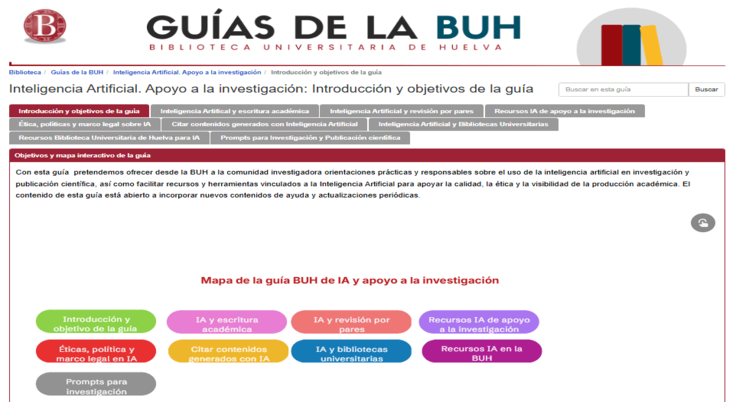 Nueva guía de la Biblioteca. Inteligencia Artificial y apoyo a la investigación
