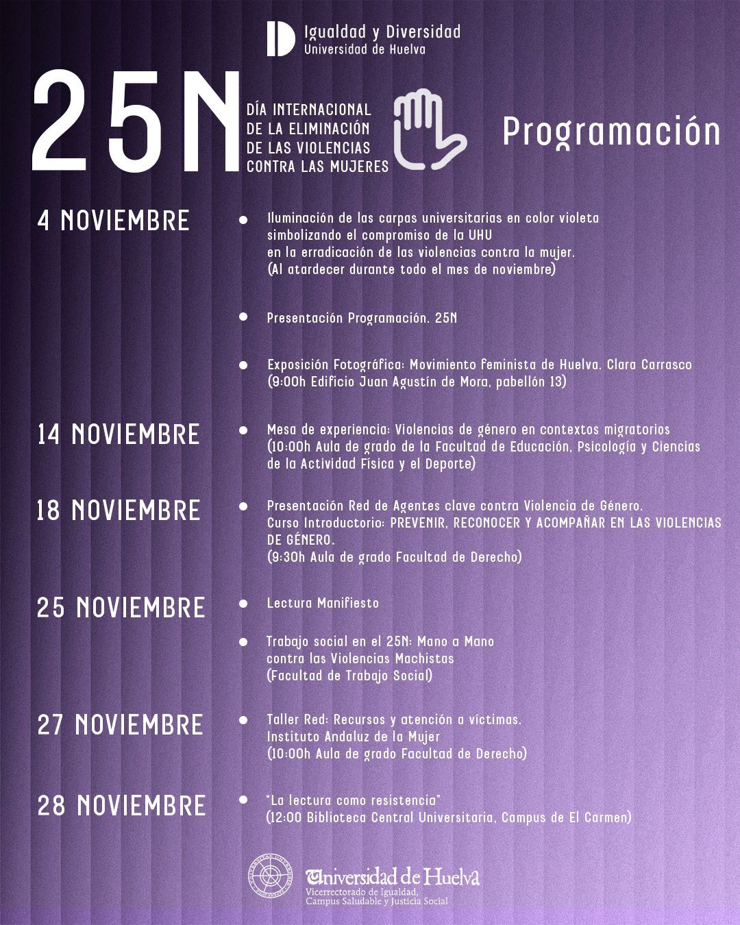 Programación 25N Universidad de Huelva